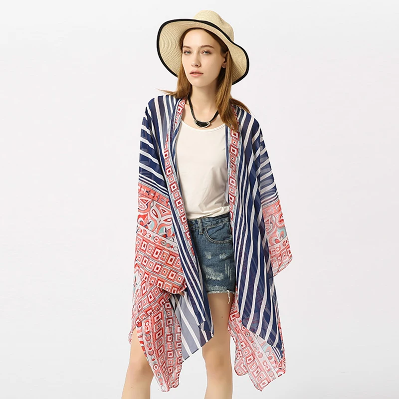 2019 summer new style student Girl Sunscreen shawl stripe Breathable Beach dress womens Bikini Cover-Ups
2019 summer new style student Girl Sunscreen shawl stripe Breathable Beach dress womens Bikini Cover-Ups