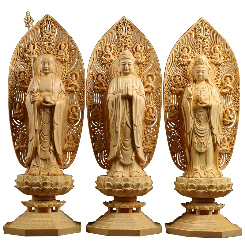 Exquisite Hinoki Wood Craftsmanship: Trio of Buddhas and Guanyin Goddess Figurine – Spiritually Rich Statue Collection
Exquisite Hinoki Wood Craftsmanship: Trio of Buddhas and Guanyin Goddess Figurine – Spiritually Rich Statue Collection