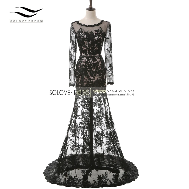 Elegant Sexy Backless Black Lace Long Sleeves Prom Dress 2018 Evening Gown Mother Of the Bride Dress Vestido De Festa SL-E109
Elegant Sexy Backless Black Lace Long Sleeves Prom Dress 2018 Evening Gown Mother Of the Bride Dress Vestido De Festa SL-E109