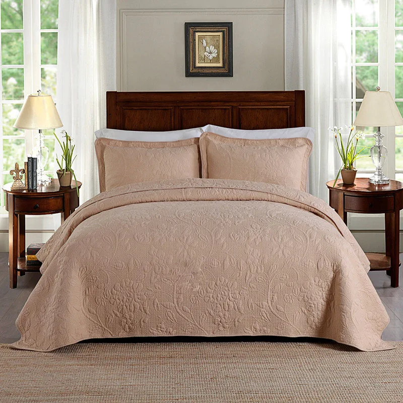 CHAUSUB Quality Plain Cotton Quilt Set 3pc Solid Embroidered Bedspread Quilted Bed Cover King Size Quilts Coverlet Set Blanket
CHAUSUB Quality Plain Cotton Quilt Set 3pc Solid Embroidered Bedspread Quilted Bed Cover King Size Quilts Coverlet Set Blanket