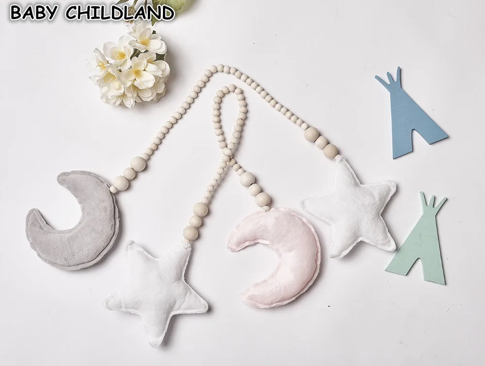 Baby Decoration Pillow Nordic Moon Stars Wooden Beads Strings Toys Kids Baby Room Decoration Crib Ornaments Photography Prop
Baby Decoration Pillow Nordic Moon Stars Wooden Beads Strings Toys Kids Baby Room Decoration Crib Ornaments Photography Prop
