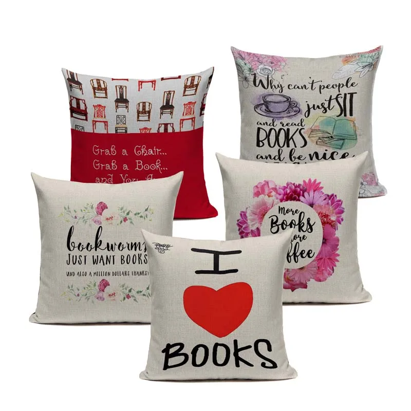 I love books Happy Reading more Coffee Tea Wine Home Decor Sofa Car Seat Decorative Cushion Cover Pillow Case Capa Almofada
I love books Happy Reading more Coffee Tea Wine Home Decor Sofa Car Seat Decorative Cushion Cover Pillow Case Capa Almofada