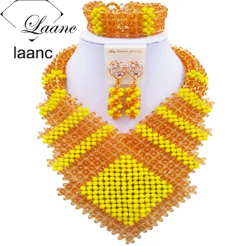Laanc 2017 African Yellow and Gold Beads Jewelry Set Bridal Wedding Party Jewelry Sets Nigerian Necklace and Earrings FK004
Laanc 2017 African Yellow and Gold Beads Jewelry Set Bridal Wedding Party Jewelry Sets Nigerian Necklace and Earrings FK004