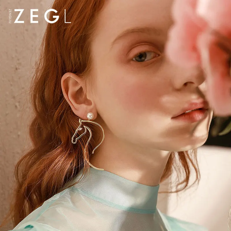 ZEGL 925 sterling silver needle earrings long earrings for women horse animal earrings trendy earrings 2019
ZEGL 925 sterling silver needle earrings long earrings for women horse animal earrings trendy earrings 2019