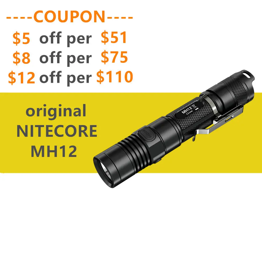 Nitecore MH12/MH12W rechargable flashlight 1000 lumens XM-L2 U2 LED waterproof with Nitecore 3200mah rechargeable battery
Nitecore MH12/MH12W rechargable flashlight 1000 lumens XM-L2 U2 LED waterproof with Nitecore 3200mah rechargeable battery