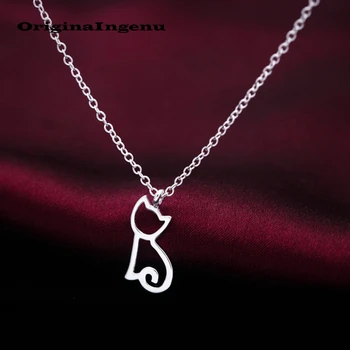 925 Silver Necklace Jewerly Cat Pendants Vintage Charms Minimalism Creative Women Birthday Gift Chain Collier Femme Choker Kolye 
925 Silver Necklace Jewerly Cat Pendants Vintage Charms Minimalism Creative Women Birthday Gift Chain Collier Femme Choker Kolye