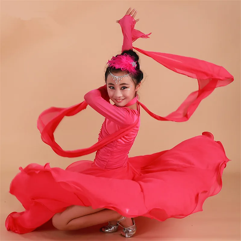 Chiffon Long Sleeve Standard Competition Ballroom Dance Dress For Girl Kids One Piece Child Modern/Waltz/Latin Dancing/Dancewear
Chiffon Long Sleeve Standard Competition Ballroom Dance Dress For Girl Kids One Piece Child Modern/Waltz/Latin Dancing/Dancewear