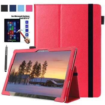 XSKEMP For Microsoft Surface Pro3 RT3 12 Premium Business PU Leather Folding Stand Case Cover + Tempered Glass With Pen Stylus
XSKEMP For Microsoft Surface Pro3 RT3 12 Premium Business PU Leather Folding Stand Case Cover + Tempered Glass With Pen Stylus