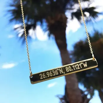 Latitude Coordinate Necklaces Pendants Location Engraved Bar Necklace Women Jewelry Best Friend Gift
Latitude Coordinate Necklaces Pendants Location Engraved Bar Necklace Women Jewelry Best Friend Gift