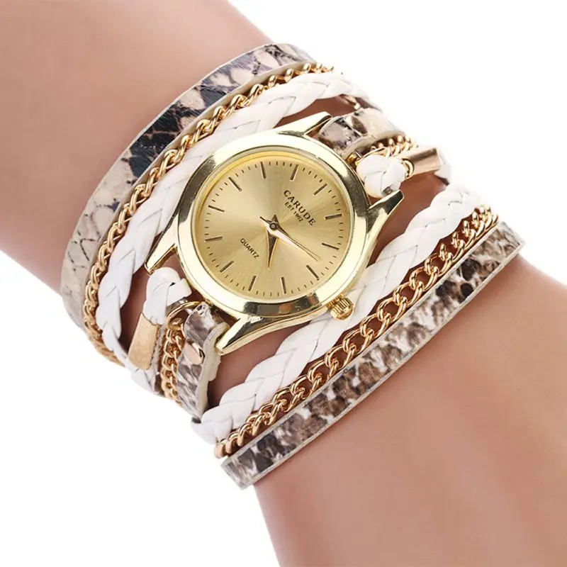 Fashion Watches Women PU Leather Mix Chain Multilayer Strap Leopard Band Bracelet Quartz Braided Winding Wrap wristwatch Fashon
Fashion Watches Women PU Leather Mix Chain Multilayer Strap Leopard Band Bracelet Quartz Braided Winding Wrap wristwatch Fashon