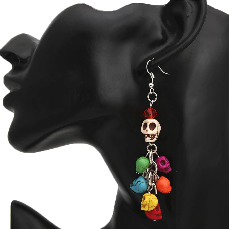 1pair Skull Collector Earrings With Colorful Beads Day Of The Dead Jewelry Halloween Gift For Friend E2012
1pair Skull Collector Earrings With Colorful Beads Day Of The Dead Jewelry Halloween Gift For Friend E2012