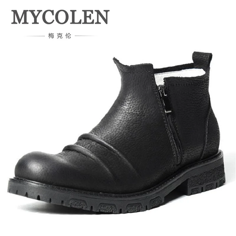 MYCOLEN Men Boots Round Toe Warm Winter Black Mens Winter Ankle Boots Soft Leather Zip Fashion Winter Shoes Bottes Homme
MYCOLEN Men Boots Round Toe Warm Winter Black Mens Winter Ankle Boots Soft Leather Zip Fashion Winter Shoes Bottes Homme