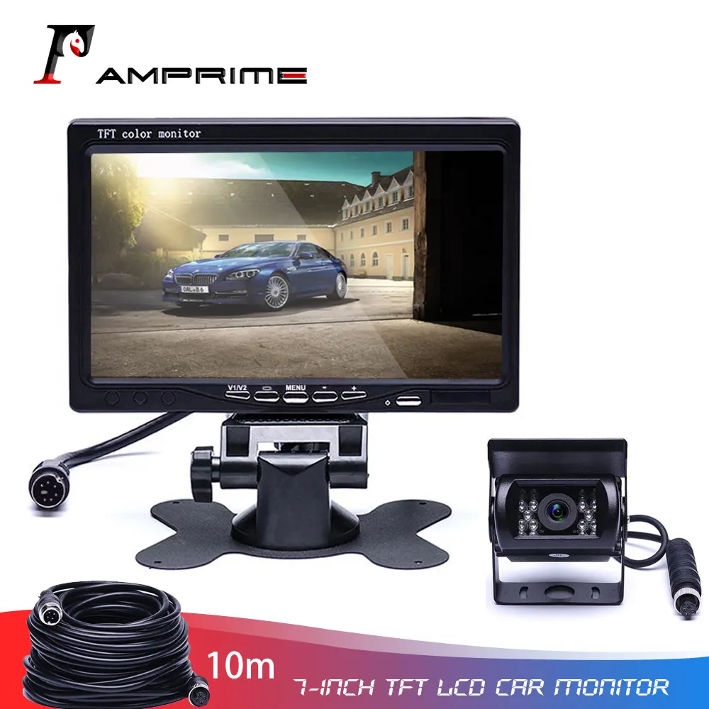 Автомобильный монитор заднего вида AMprime 7-дюймовый TFT ЖК-дисплей с 4-контактным ИК