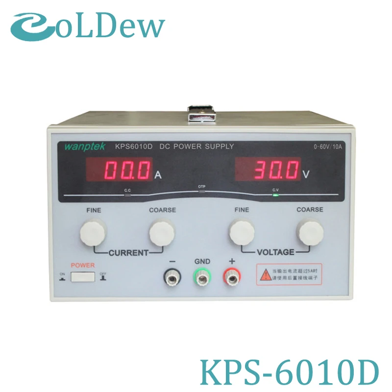 KPS6010D High precision High Power Adjustable LED Dual Display Switching DC power supply 220V EU 60V/10A
KPS6010D High precision High Power Adjustable LED Dual Display Switching DC power supply 220V EU 60V/10A
