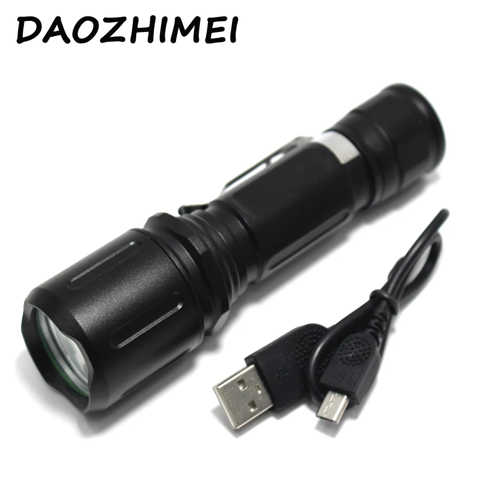 2018 New LED Flashlight USB micro Direct Charge Highlight XM-L2 Lamp Bead Tactical Flashlight for outdoor lighting+USB line 
2018 New LED Flashlight USB micro Direct Charge Highlight XM-L2 Lamp Bead Tactical Flashlight for outdoor lighting+USB line