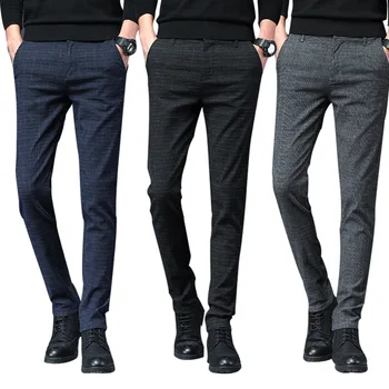 Trendy Business Men Trousers Smart Casual Slim Fit Soft Cotton Pencil Pants Black Gray Blue Office Worker Cigarette Pants
Trendy Business Men Trousers Smart Casual Slim Fit Soft Cotton Pencil Pants Black Gray Blue Office Worker Cigarette Pants