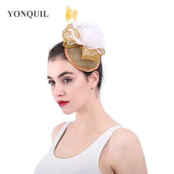 gold cocktail hats sinamay base fascinators with Simulation flower core wedding feather hair accessories 2020 New arrival SYF359
gold cocktail hats sinamay base fascinators with Simulation flower core wedding feather hair accessories 2020 New arrival SYF359