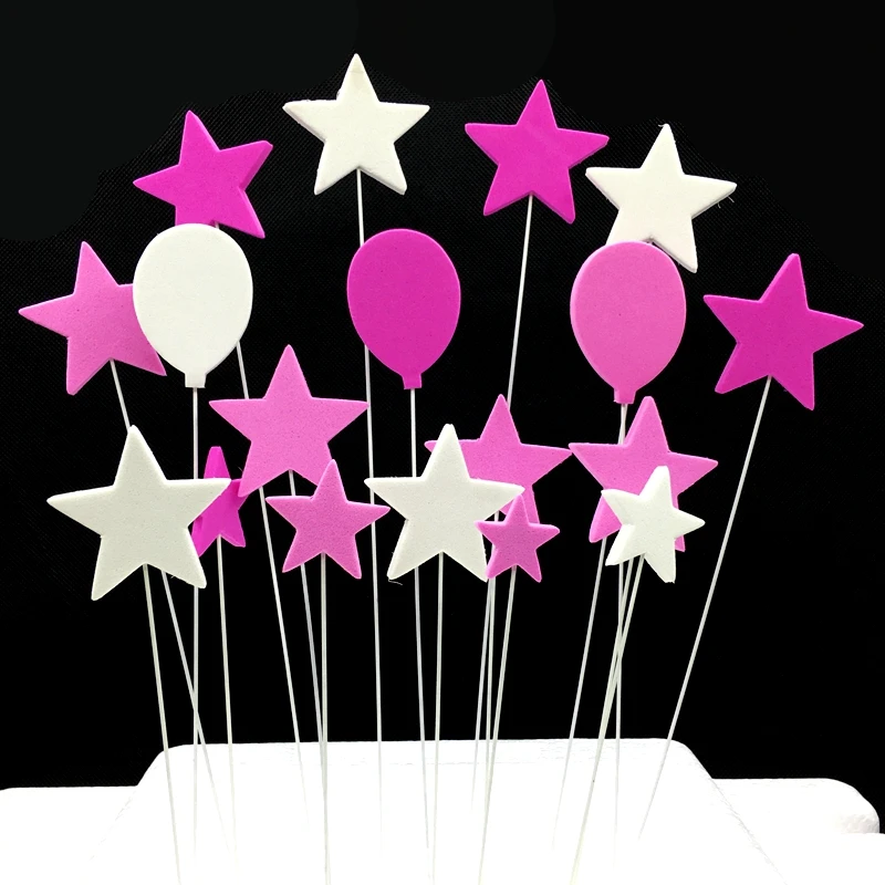 1Set/lot Pink White Stars Balloons Cake Topper Picks Birthday Party Decoration Supplies Kids Baby Shower Sponge + iron wire Flag
1Set/lot Pink White Stars Balloons Cake Topper Picks Birthday Party Decoration Supplies Kids Baby Shower Sponge + iron wire Flag