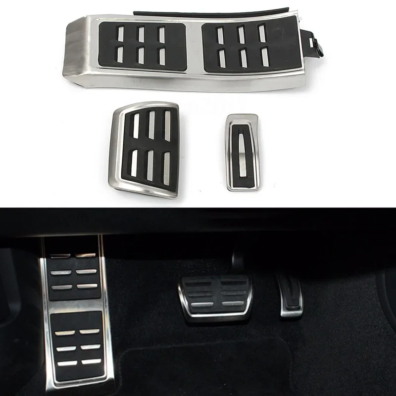 3pcs/set Car Foot Rest Fuel Brake Pedal Plate Cover Set For AUDI A4 S4 A5 A6 Q5 S5 A7
