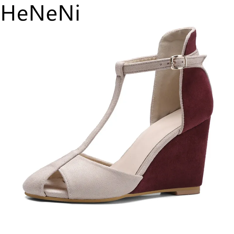 Spring High Quality Suede T-type Tie Buckle Open Toe Wedges Women's High heels High-heeled Sandals 2 Colour Size 34-39 Free Ship
Spring High Quality Suede T-type Tie Buckle Open Toe Wedges Women's High heels High-heeled Sandals 2 Colour Size 34-39 Free Ship