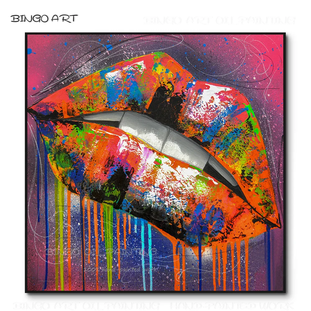 Unframed Hand-painted High Quality Modern Abstract Lip Oil Painting on Canvas Kinds of Colorful Lip Picture for Wall Decoration
Unframed Hand-painted High Quality Modern Abstract Lip Oil Painting on Canvas Kinds of Colorful Lip Picture for Wall Decoration