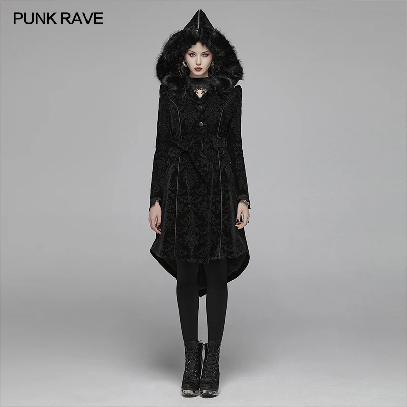 PUNK RAVE Women's Gothic Patten Retro Jacquard Hooded Winter Woolen Overcoat Halloween Witch Hooded Long Coat
PUNK RAVE Women's Gothic Patten Retro Jacquard Hooded Winter Woolen Overcoat Halloween Witch Hooded Long Coat