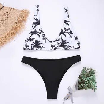 

Summer Palm Trees Print Bikinis Women 2019 Brazilian Bikini Swimsuit Push Up Swimwear Bathing Suit Biquini Maillot De Bain Swim