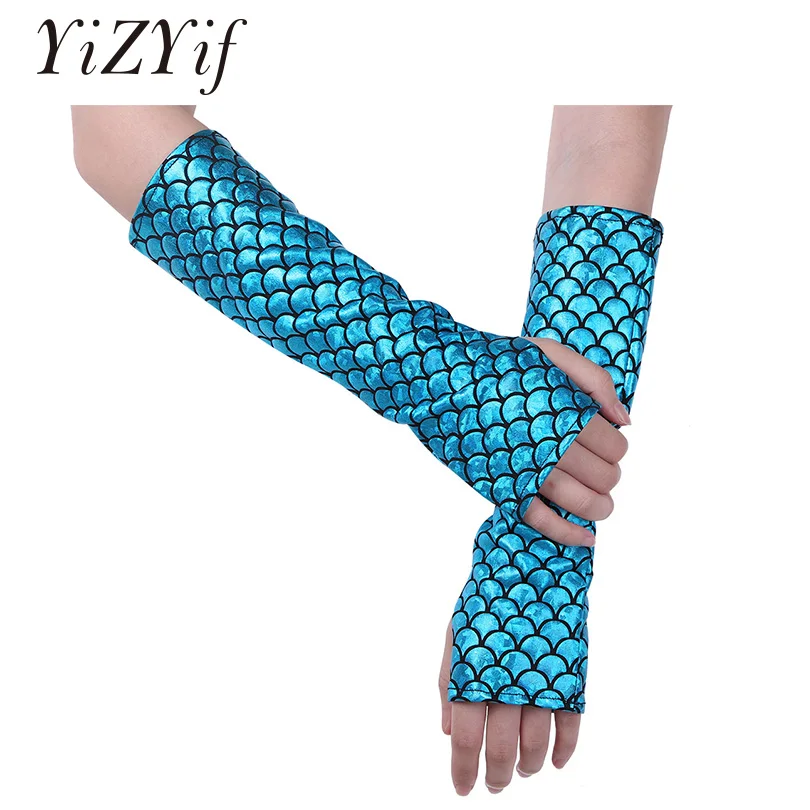 YiZYiF Women Mermaid Arm Sleeves Fish Scale Pattern Printed Fingerless Long Gloves Arm Sleeves Adult Halloween Costume Accessory
YiZYiF Women Mermaid Arm Sleeves Fish Scale Pattern Printed Fingerless Long Gloves Arm Sleeves Adult Halloween Costume Accessory