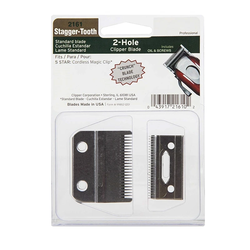 Professional Stagger-Tooth 2-Hole Clipper Blade 2161 , without oil and screws ,original logo
Professional Stagger-Tooth 2-Hole Clipper Blade 2161 , without oil and screws ,original logo