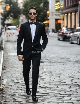 Black slim fit Men's Wedding Suit Custom Made blazer masculino Men Groom Suits 3 Pieces (jacket+pants+tie)
Black slim fit Men's Wedding Suit Custom Made blazer masculino Men Groom Suits 3 Pieces (jacket+pants+tie)