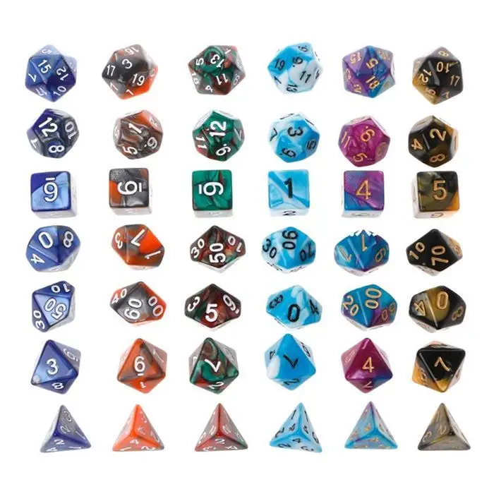 7pcs/set Creative RPG Game Dice D&D Colorful Multicolor Dice Mixed D4 D6 D8 D10 D12 D20 DND Dice
7pcs/set Creative RPG Game Dice D&D Colorful Multicolor Dice Mixed D4 D6 D8 D10 D12 D20 DND Dice