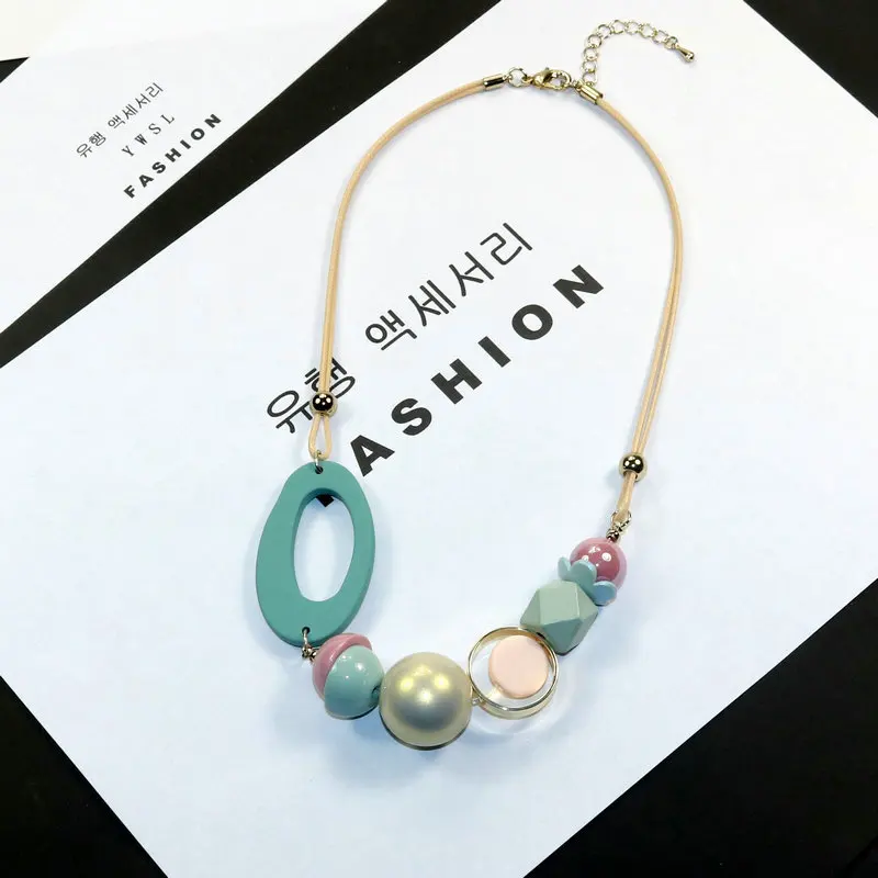 Candy Color Sweet Jewelry New Woman Necklaces Geometric Wod Beads Pendant Rope Chain Sweater Necklace Fashion Accessories
Candy Color Sweet Jewelry New Woman Necklaces Geometric Wod Beads Pendant Rope Chain Sweater Necklace Fashion Accessories