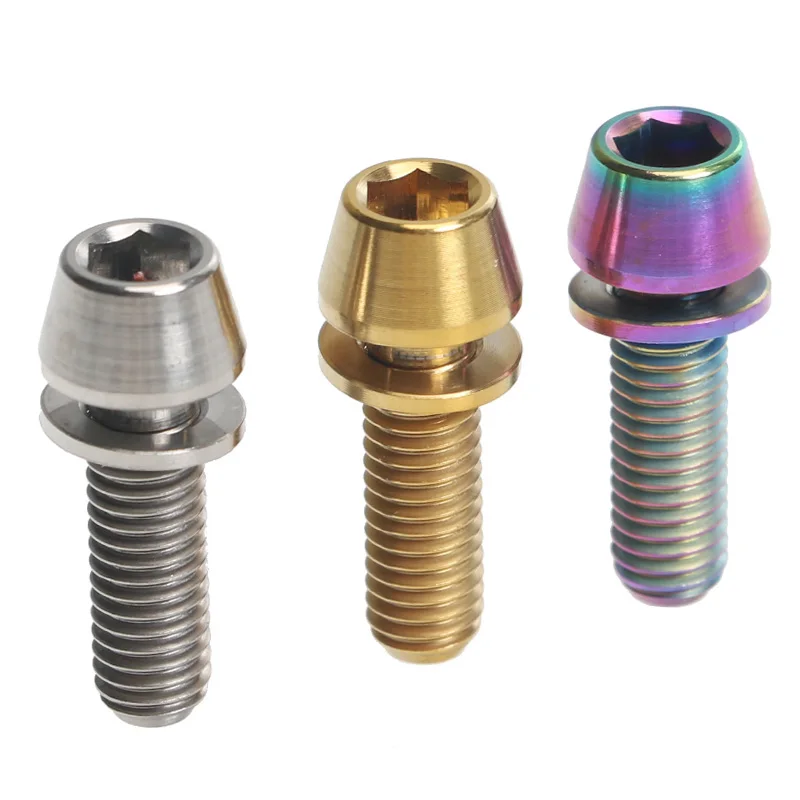 4pcs/lot Bicycle stem Screw Titanium Alloy With Washer Spacer M5x16mm Bolt For Bike Stem
4pcs/lot Bicycle stem Screw Titanium Alloy With Washer Spacer M5x16mm Bolt For Bike Stem