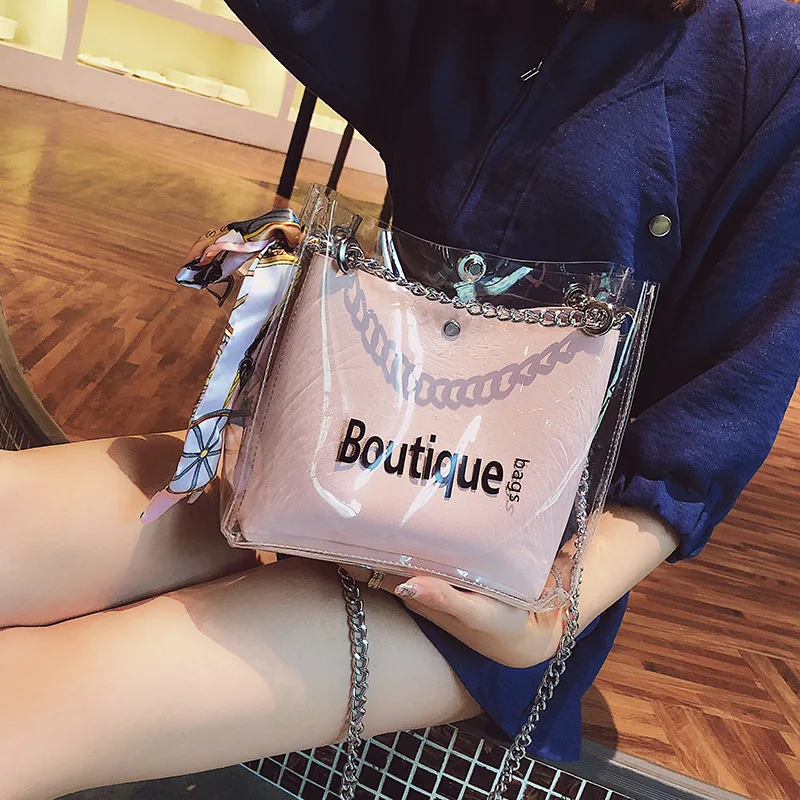 PVC Shoulder Bag Women Handbag Transparent Fashion Jelly Tote Sac A Main Large Designer Handbag Women Top-handle Bags Summer
PVC Shoulder Bag Women Handbag Transparent Fashion Jelly Tote Sac A Main Large Designer Handbag Women Top-handle Bags Summer