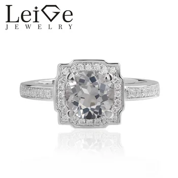 Leige Jewelry White Topaz Rings Colorless Gemstone Round Cut Halo For Woman 925 Sterling Silver November Birthstone Ring
Leige Jewelry White Topaz Rings Colorless Gemstone Round Cut Halo For Woman 925 Sterling Silver November Birthstone Ring
