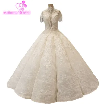 2018 Luxury New Arrival Champagne Lace Tassel Sleeveless Scoop Floor-length Waves Ball Gown Vintage Wedding Dresses Custom Made
2018 Luxury New Arrival Champagne Lace Tassel Sleeveless Scoop Floor-length Waves Ball Gown Vintage Wedding Dresses Custom Made