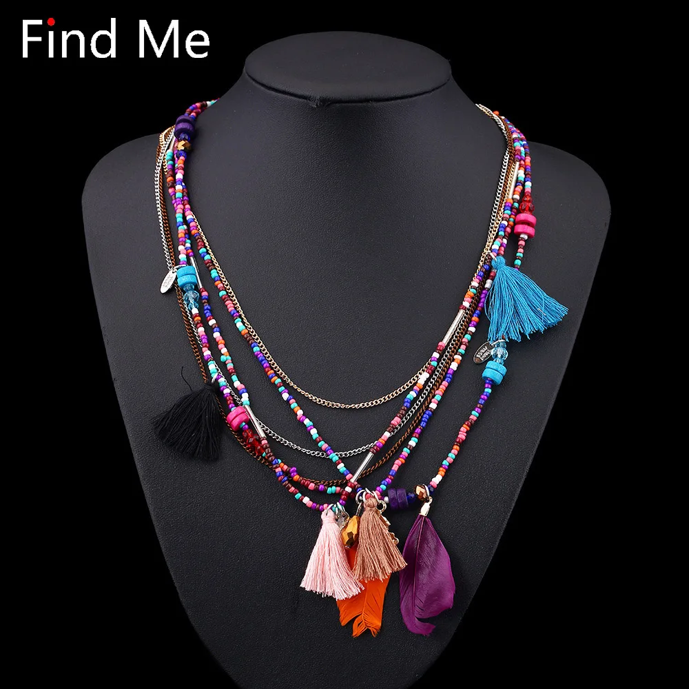 Find Me 2019 Fashion Boho Multilayer Woven Long tassel Statement Necklace Pendants Ethnic collar Choker Necklace Women Jewelry
Find Me 2019 Fashion Boho Multilayer Woven Long tassel Statement Necklace Pendants Ethnic collar Choker Necklace Women Jewelry