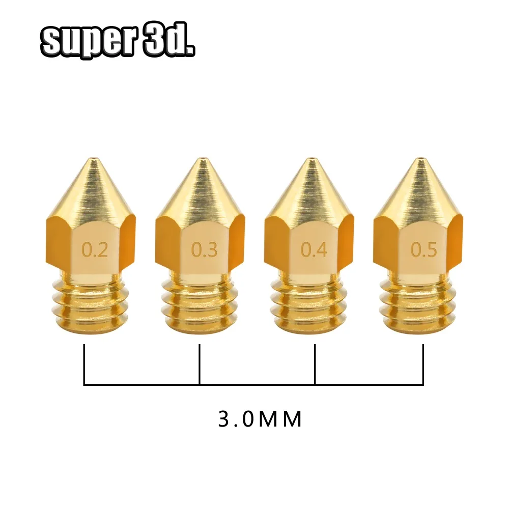 5pcs 0.2mm 0.3mm 0.4mm 0.5mm Ultimaker MK8 Nozzle 3.00mm Filament 3D Printers Parts Extruder Threaded Print Head
5pcs 0.2mm 0.3mm 0.4mm 0.5mm Ultimaker MK8 Nozzle 3.00mm Filament 3D Printers Parts Extruder Threaded Print Head