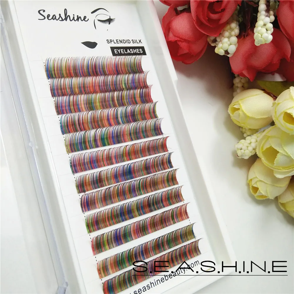 Seashine 12lines/tray mixed volume lashes rainbow color eyelash Faux mink individual eyelash extensions private label
Seashine 12lines/tray mixed volume lashes rainbow color eyelash Faux mink individual eyelash extensions private label