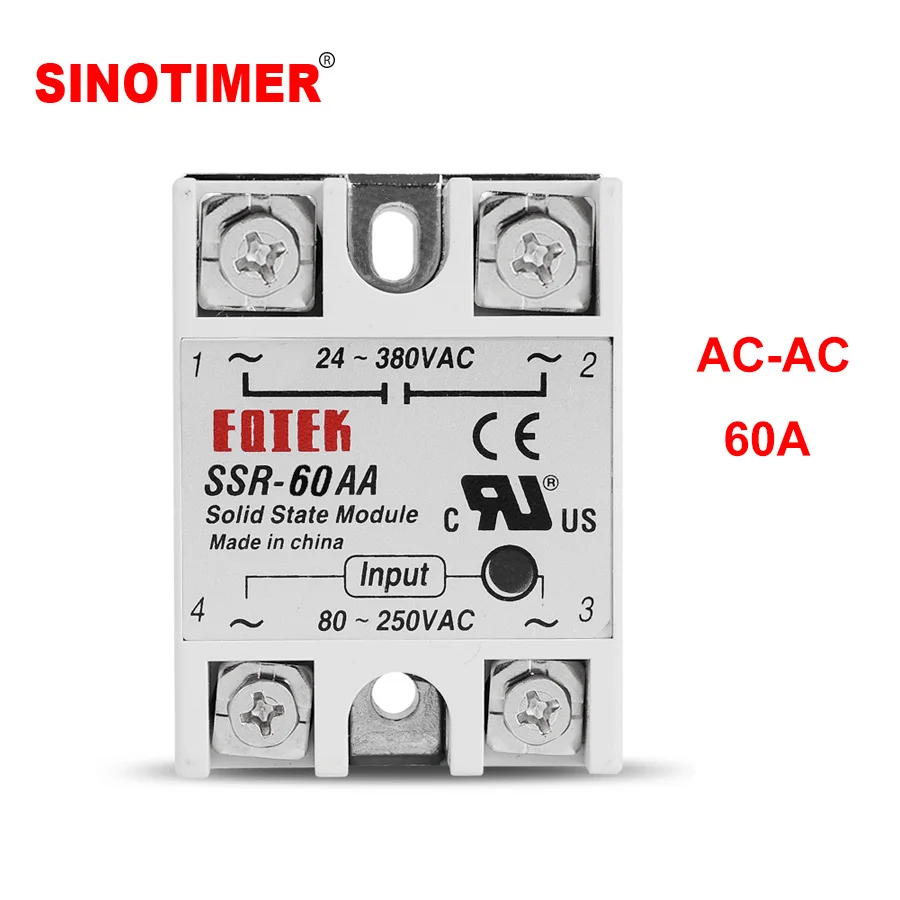 60A AC-AC High Quality Single Phase Solid State Relay for Industrial Temperature Controller
60A AC-AC High Quality Single Phase Solid State Relay for Industrial Temperature Controller