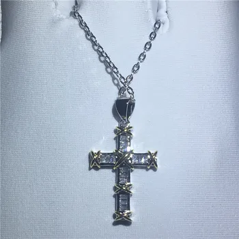 2 Tones Cross Pendant AAAAA Cubic Zirconia 925 sterling silver Party Wedding Pendants with necalace for women men Gift
2 Tones Cross Pendant AAAAA Cubic Zirconia 925 sterling silver Party Wedding Pendants with necalace for women men Gift