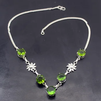 Hermosa Delicate New Arrival Green Peridot Silver Color Necklace Women Chain Necklace 19.5 Inch A210
Hermosa Delicate New Arrival Green Peridot Silver Color Necklace Women Chain Necklace 19.5 Inch A210