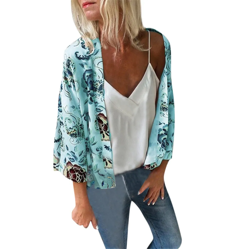 Women Clothes 2019 Loose Summer Floral Print Flare Sleeve 3/4 Sleeved Short Cardigan Tops Koszula Damska Za 2019 Tee Shirt Femme
Women Clothes 2019 Loose Summer Floral Print Flare Sleeve 3/4 Sleeved Short Cardigan Tops Koszula Damska Za 2019 Tee Shirt Femme