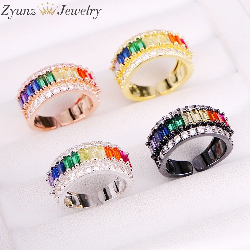 5PCS, Multi Color Rainbow CZ Micro Pave Rings Square Baguette CZ Cubic Zirconia Open Rings for Women Party Wedding Jewelry
5PCS, Multi Color Rainbow CZ Micro Pave Rings Square Baguette CZ Cubic Zirconia Open Rings for Women Party Wedding Jewelry