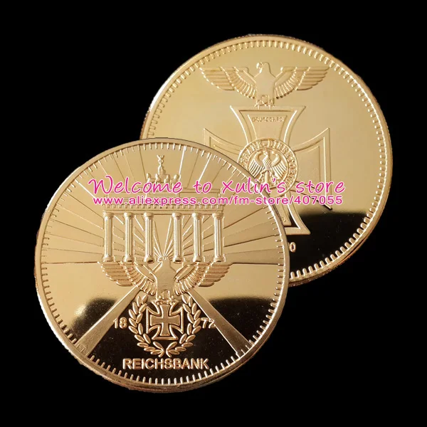 XDC0004I Germany Brandenburg Gate Gold Coins 5 Pcs 999/1000 Gold Clad De 1872 Souvenir Coin with Eagle and Iron Cross
XDC0004I Germany Brandenburg Gate Gold Coins 5 Pcs 999/1000 Gold Clad De 1872 Souvenir Coin with Eagle and Iron Cross