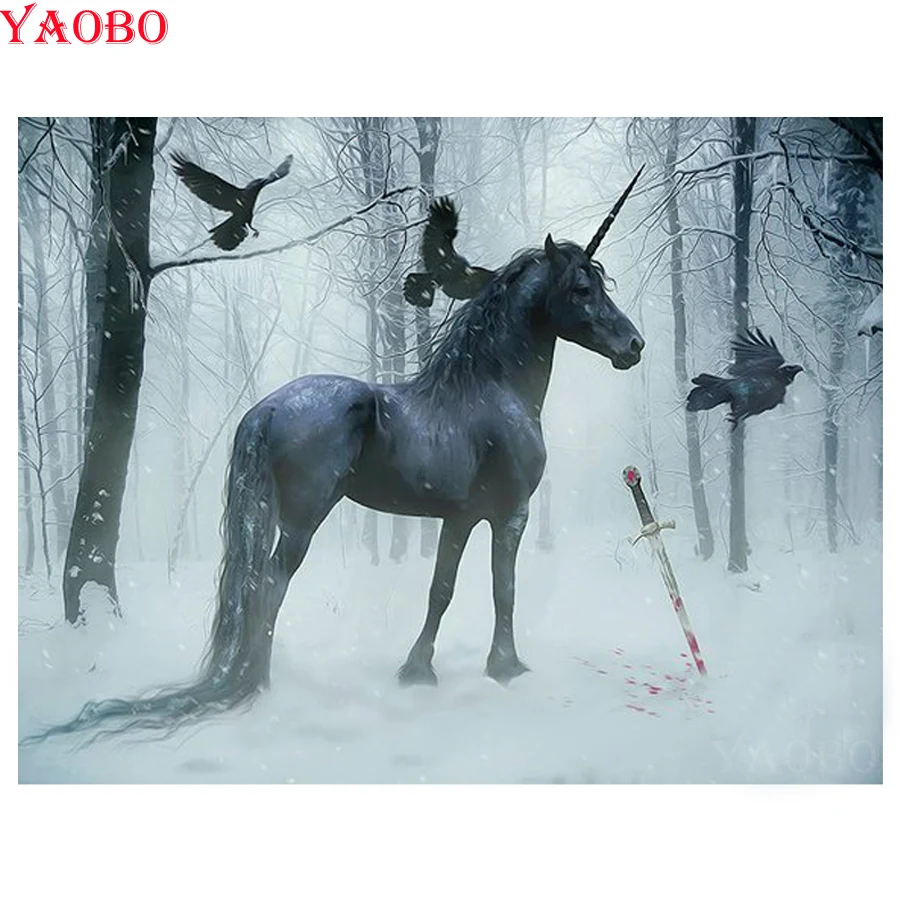 5D DIY Diamond Embroidery black unicorn and crows Diamond Painting Winter forest Cross Stitch Full square Rhinestones painitng
5D DIY Diamond Embroidery black unicorn and crows Diamond Painting Winter forest Cross Stitch Full square Rhinestones painitng