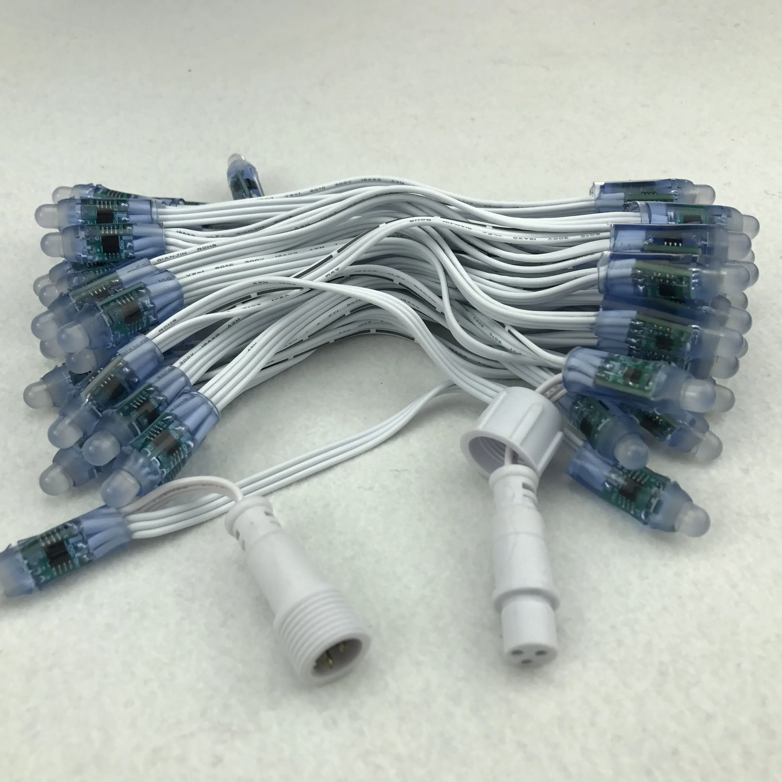 100pcs/set bullet DC12V addressable 12mm WS2811 RGB led smart pixel node;all WHITE 18AWG)wire,IP68;with 0.2m xConnect pigtail
100pcs/set bullet DC12V addressable 12mm WS2811 RGB led smart pixel node;all WHITE 18AWG)wire,IP68;with 0.2m xConnect pigtail