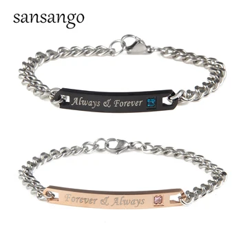 Stainless Steel Her Forever His always Couple Bracelets Crytal Charm Lover Bracelets For Women Men Gift
Stainless Steel Her Forever His always Couple Bracelets Crytal Charm Lover Bracelets For Women Men Gift