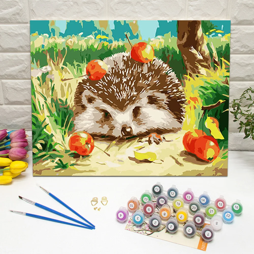 Lovely Hedgehog Animal Painting by Numbers for Beginners Canvas Make Your Own For Home Decoration Wall Art 40x50cm With Frame
Lovely Hedgehog Animal Painting by Numbers for Beginners Canvas Make Your Own For Home Decoration Wall Art 40x50cm With Frame