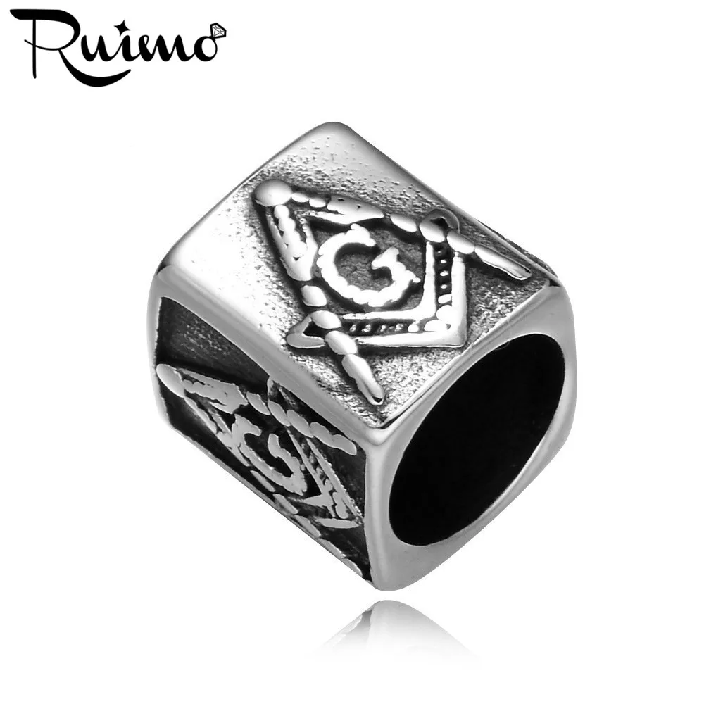 RUIMO 316l Stainless Steel Free-Mason Long Metal Bracelet Beads Masonic Big Hole European Beads For Jewelry Making Wholesale
RUIMO 316l Stainless Steel Free-Mason Long Metal Bracelet Beads Masonic Big Hole European Beads For Jewelry Making Wholesale
